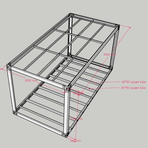 Kontejnerový rám 9003 6x3 m rovná střecha bílý